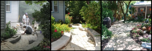 pool_collage3 Terrace Steps & Pathway Near Raised Plant & Vegetable Beds