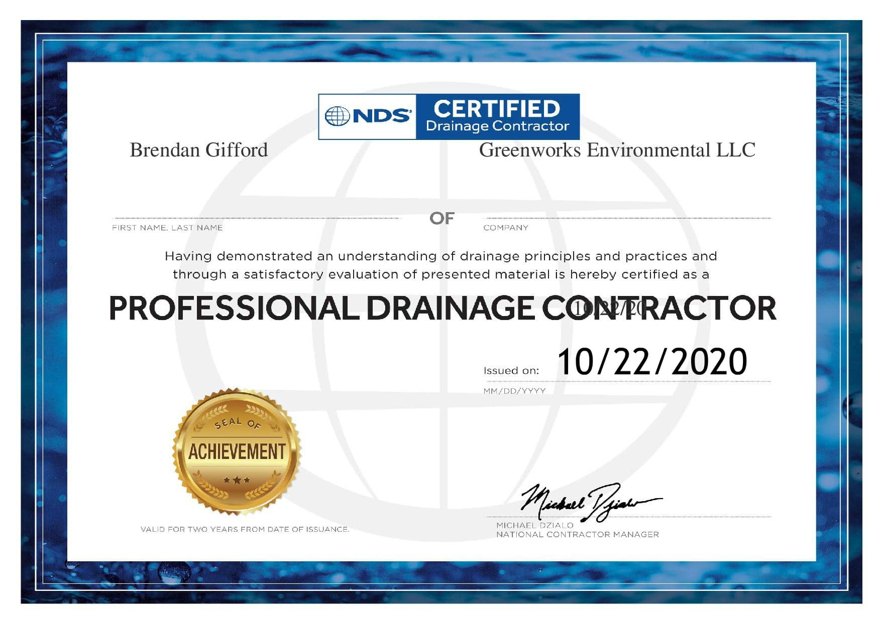 Gifford - cpdc - professional drainage contractor