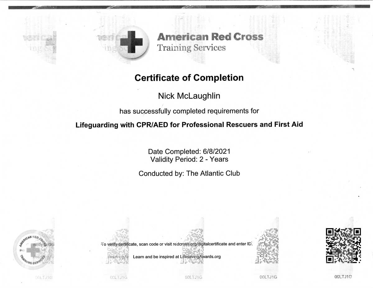 American red cross - lifeguard certification
