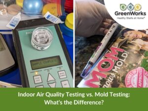 Air quality and mold testing equipment with greenworks logo.
