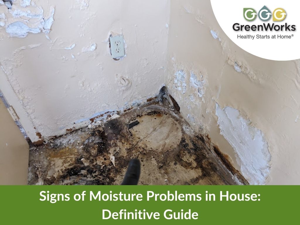 Damaged wall and floor showing signs of severe moisture problems in a house.