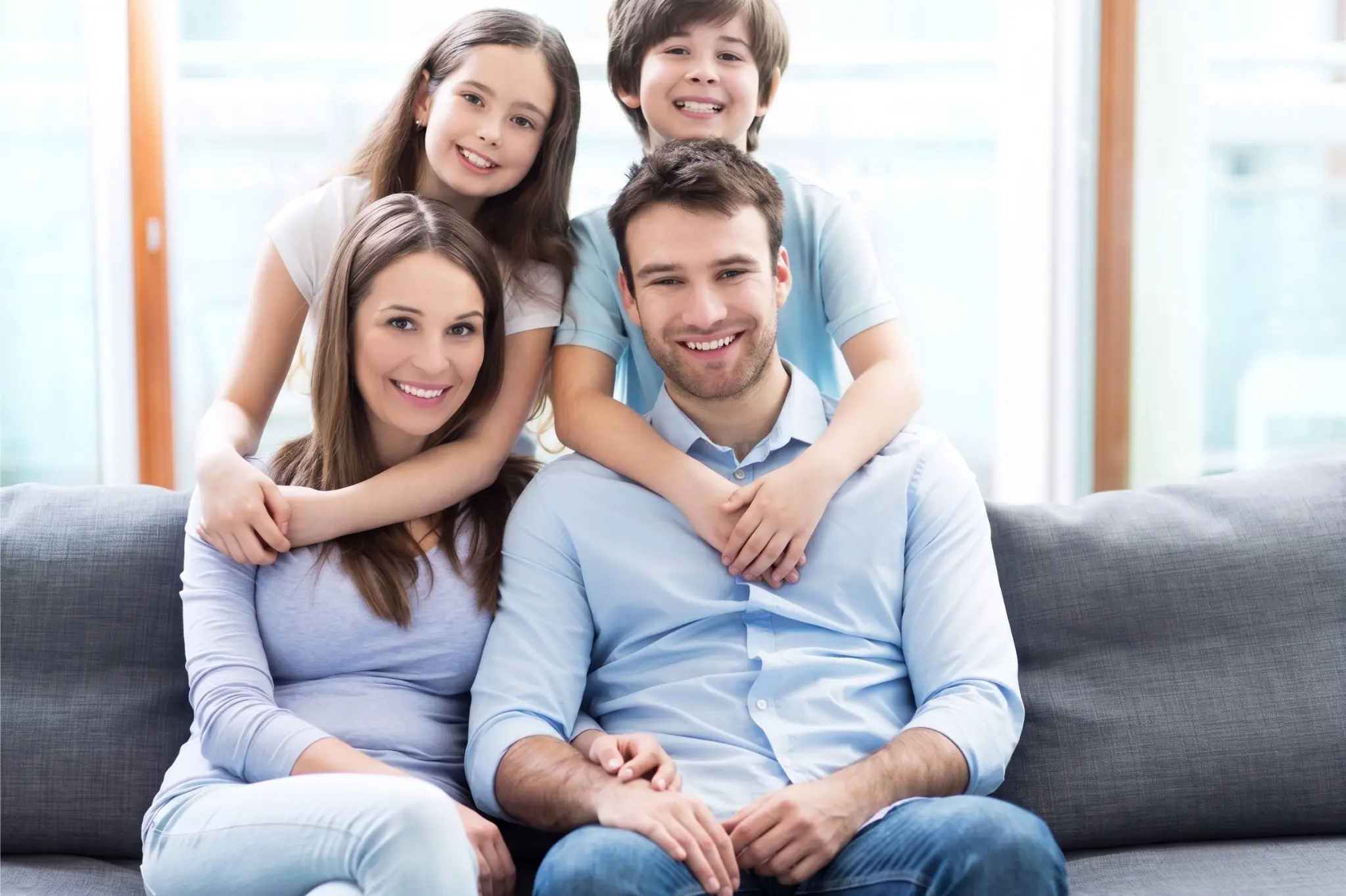 Happy family healthy indoor environment
