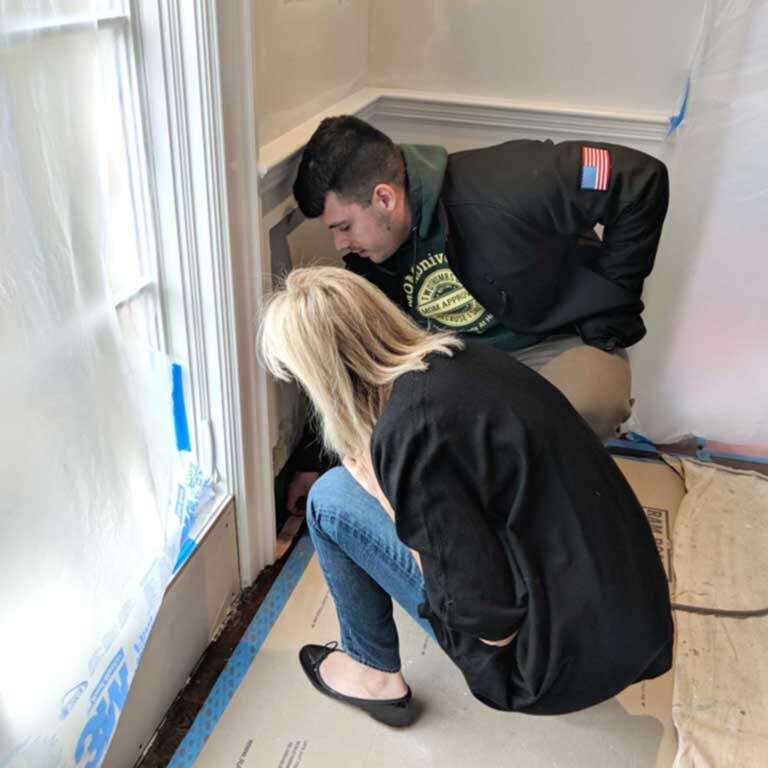 Greenworks team assessing mold in a house